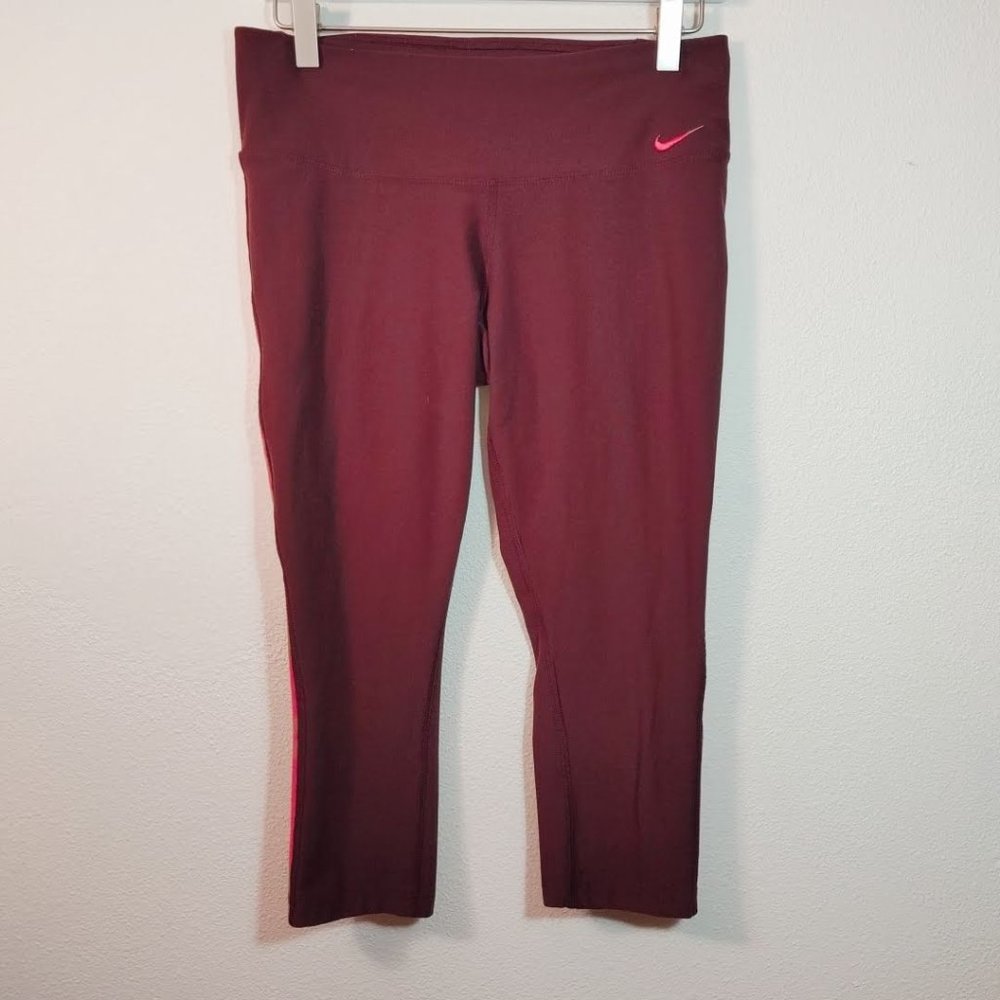Nike Dri-Fit Maroon Workout Legging Crop M
